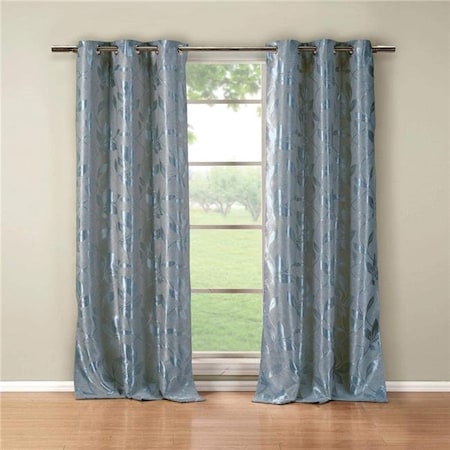 Duck River Duck River BLAIR 10078=12 Grommet Blackout Curtains - Window Curtain Panel Set - Floral - 2 Panels - 36"W x 84"L - StoneBlue BLAIR 10078=12